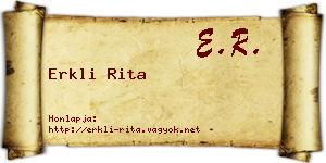 Erkli Rita névjegykártya